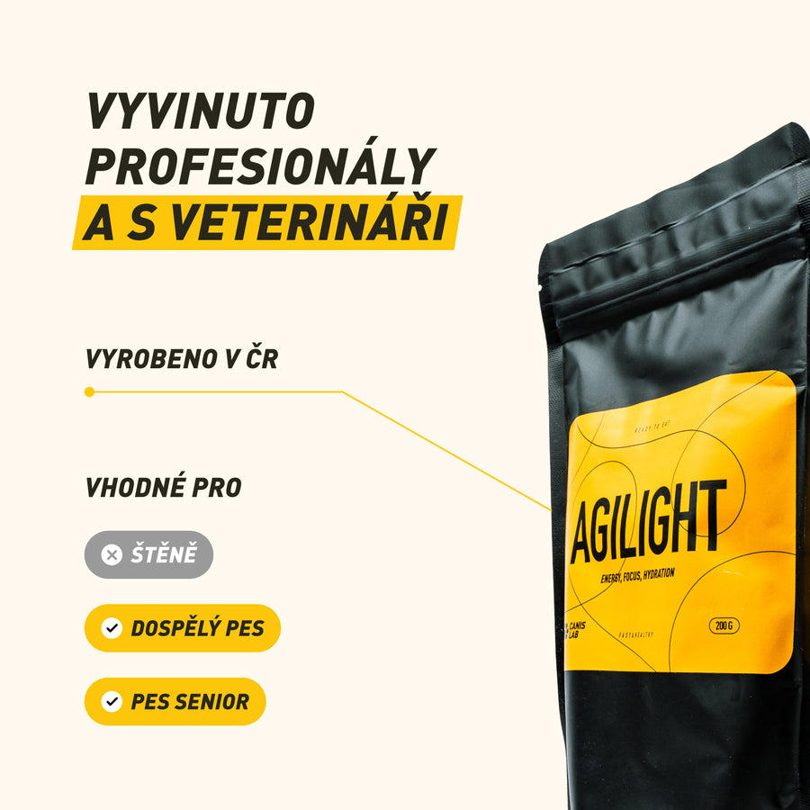 Agilight | Předtréninkový drink pro psy pro lehkost pohybu, soustředění a podporu nervové soustavy, určeno před aktivitou