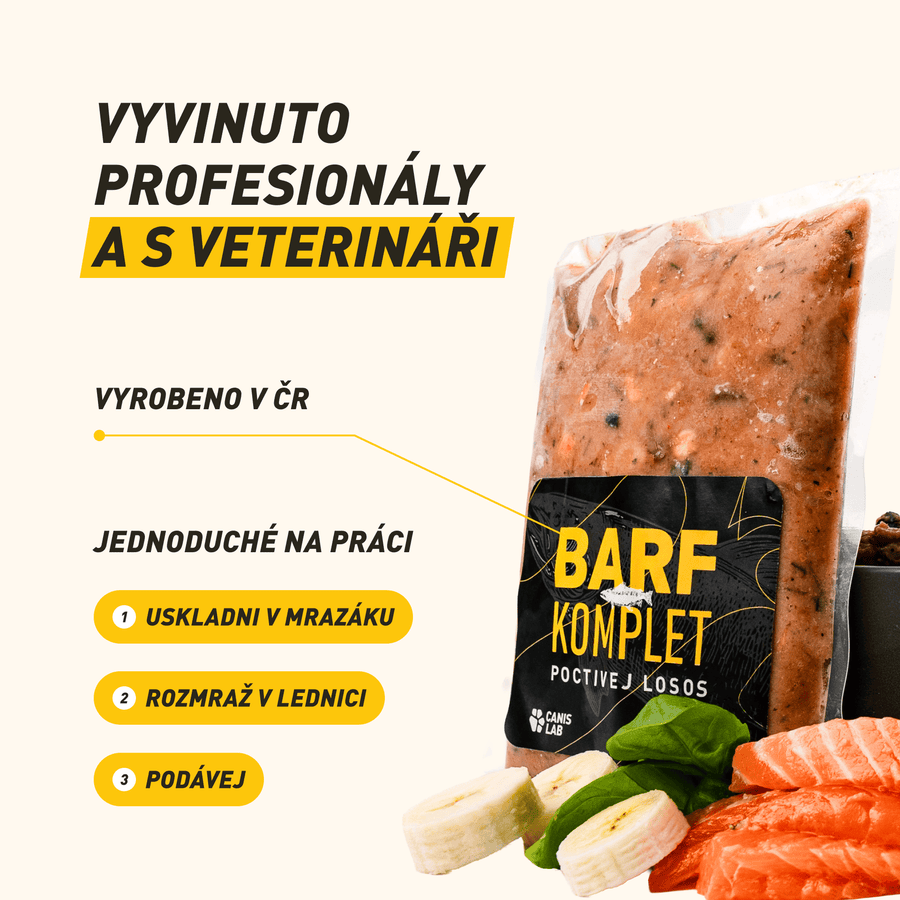 B.A.R.F. Komplet Poctivej losos | Kompletně sestavené mražené krmivo z čerstvého masa