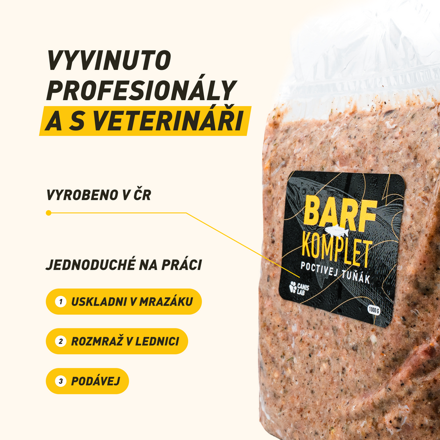 B.A.R.F. Komplet Poctivej tuňák | Kompletně sestavené mražené krmivo z čerstvého masa