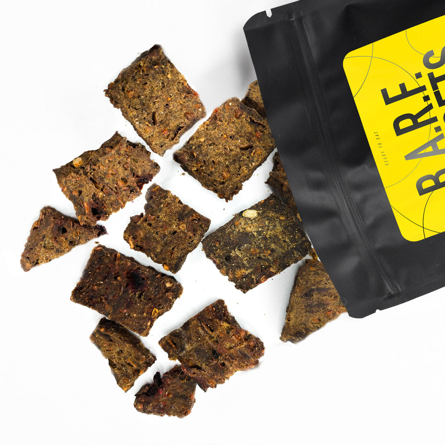 B.A.R.F. Nuggets Losos a zvěřina | Sušené kompletní krmivo bez nutnosti mrazení, ideální na cesty i jako odměna