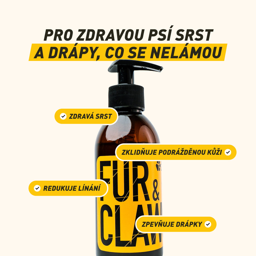 Fur & Claws | Olejový mix se zinkem a kyselinou hyaluronovou pro zářivou srst a pevné drápky