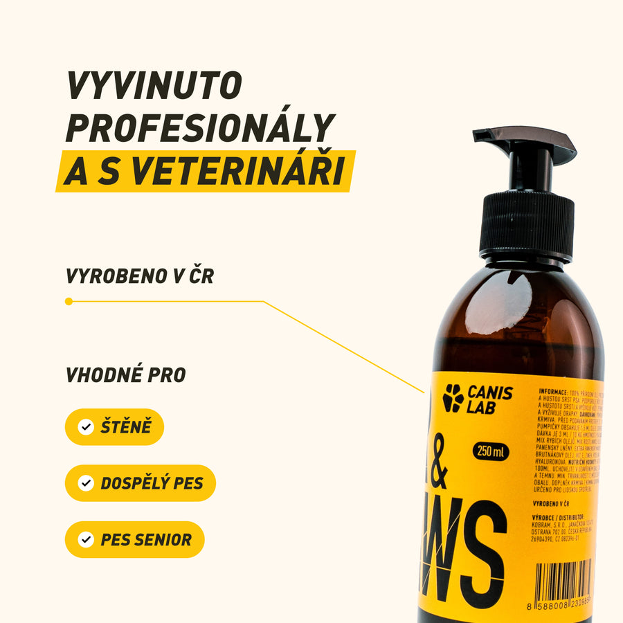 Fur & Claws | Olejový mix se zinkem a kyselinou hyaluronovou pro zářivou srst a pevné drápky