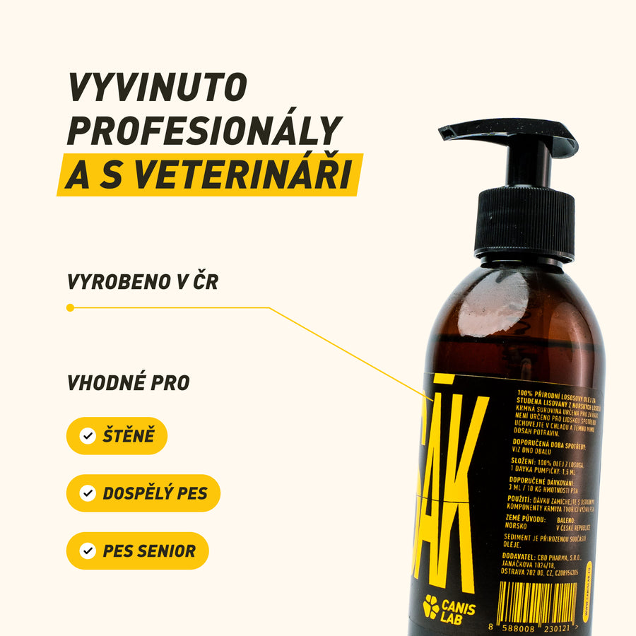 Lososák | 100% olej z norských lososů pro oslnivý lesk srsti, vitalitu a zdravé srdce