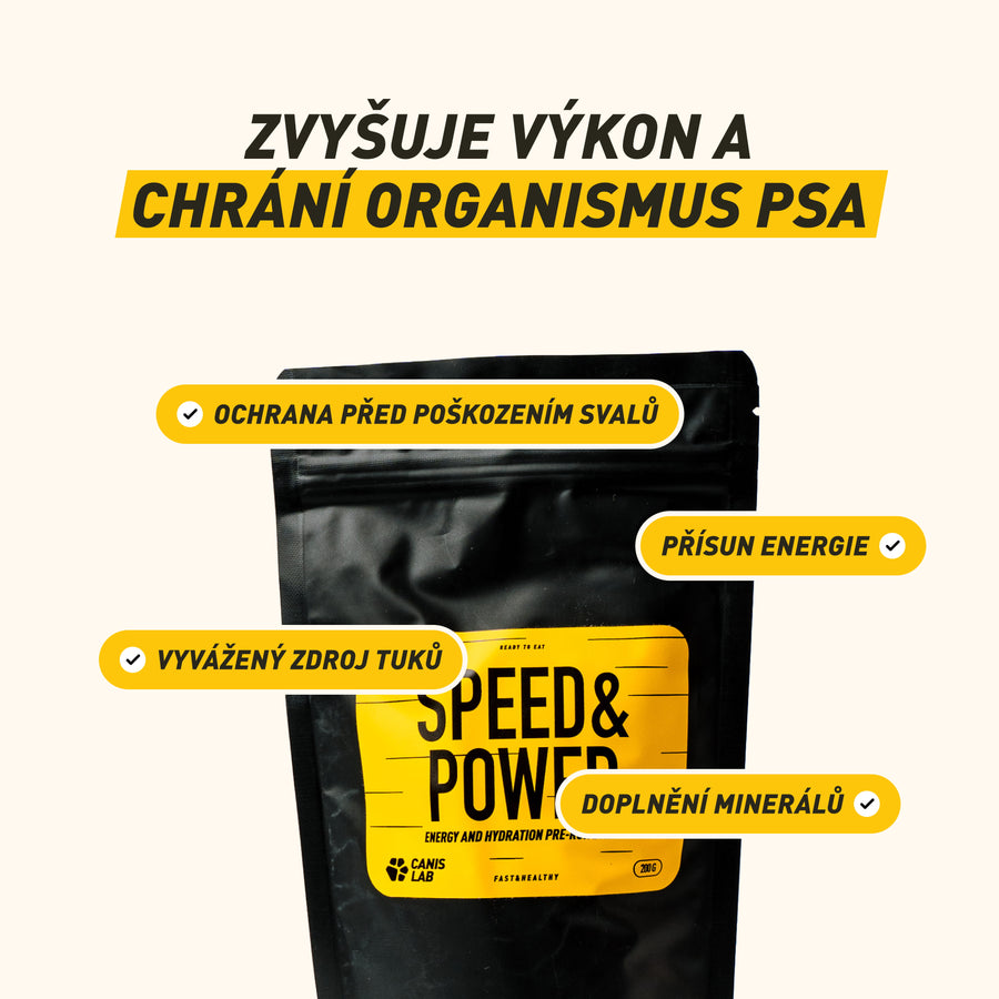 Speed & Power | Předtréninkový drink pro psy pro konstantní energii, ochranu svalů a podporu srdce i mozku