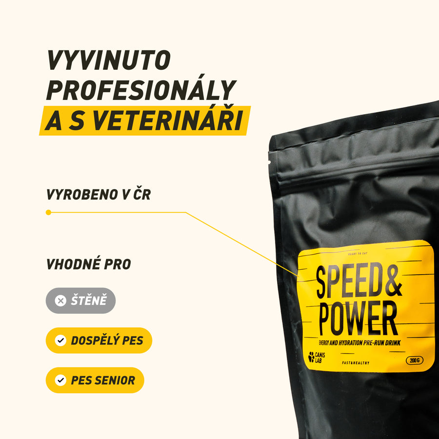 Speed & Power | Předtréninkový drink pro psy pro konstantní energii, ochranu svalů a podporu srdce i mozku