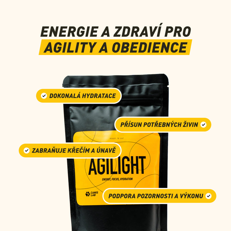 Agilight | Předtréninkový drink pro psy pro lehkost pohybu, soustředění a podporu nervové soustavy, určeno před aktivitou