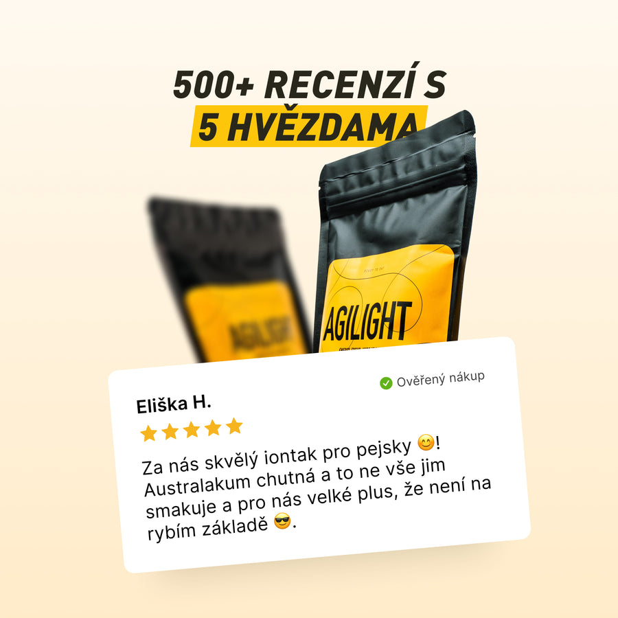 Agilight | Předtréninkový drink pro psy pro lehkost pohybu, soustředění a podporu nervové soustavy, určeno před aktivitou