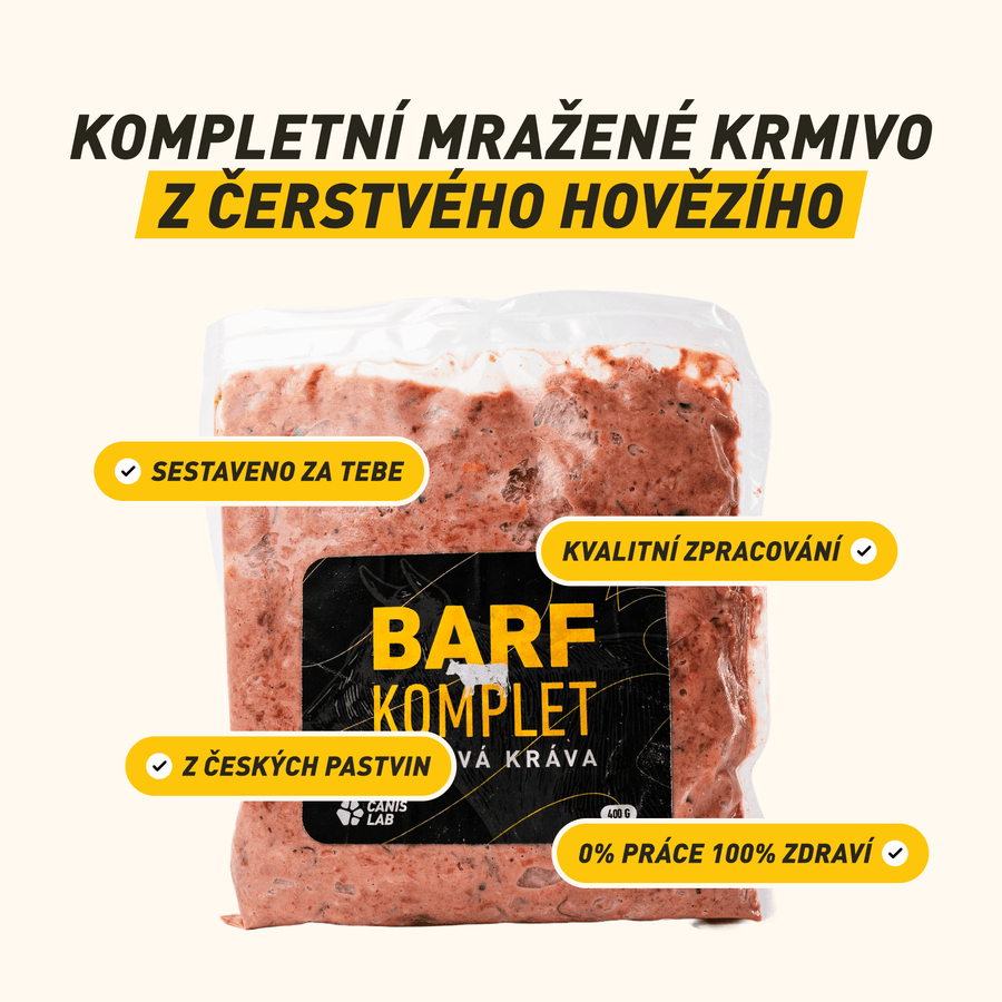 B.A.R.F. Komplet Poctivá kráva | Kompletně sestavené mražené krmivo z čerstvého masa
