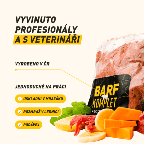 B.A.R.F. Komplet Poctivá kráva | Kompletně sestavené mražené krmivo z čerstvého masa
