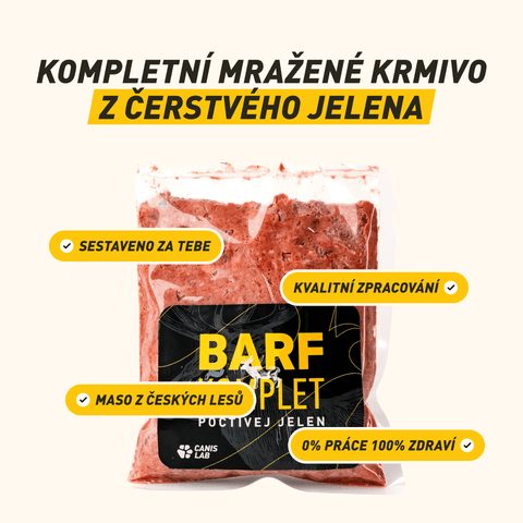 B.A.R.F. Komplet Poctivej jelen | Kompletně sestavené mražené krmivo z čerstvého masa