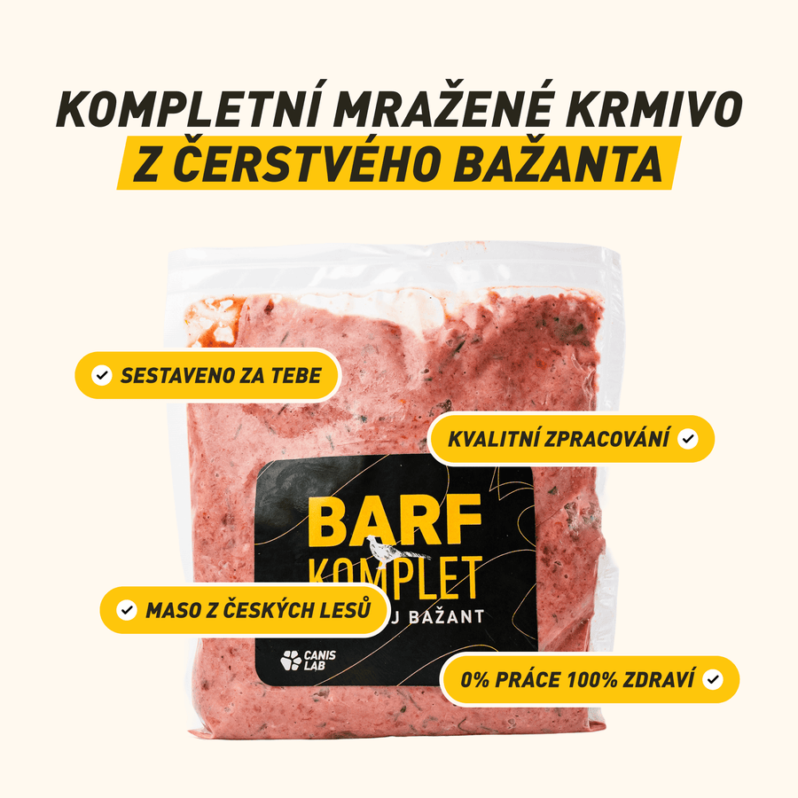 B.A.R.F. Komplet Poctivej bažant | Kompletně sestavené mražené krmivo z čerstvého masa