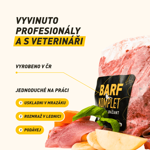B.A.R.F. Komplet Poctivej bažant | Kompletně sestavené mražené krmivo z čerstvého masa