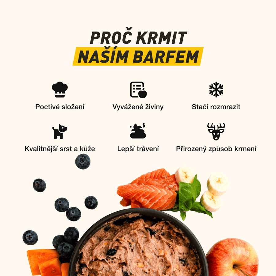 B.A.R.F. Komplet Poctivej losos | Kompletně sestavené mražené krmivo z čerstvého masa