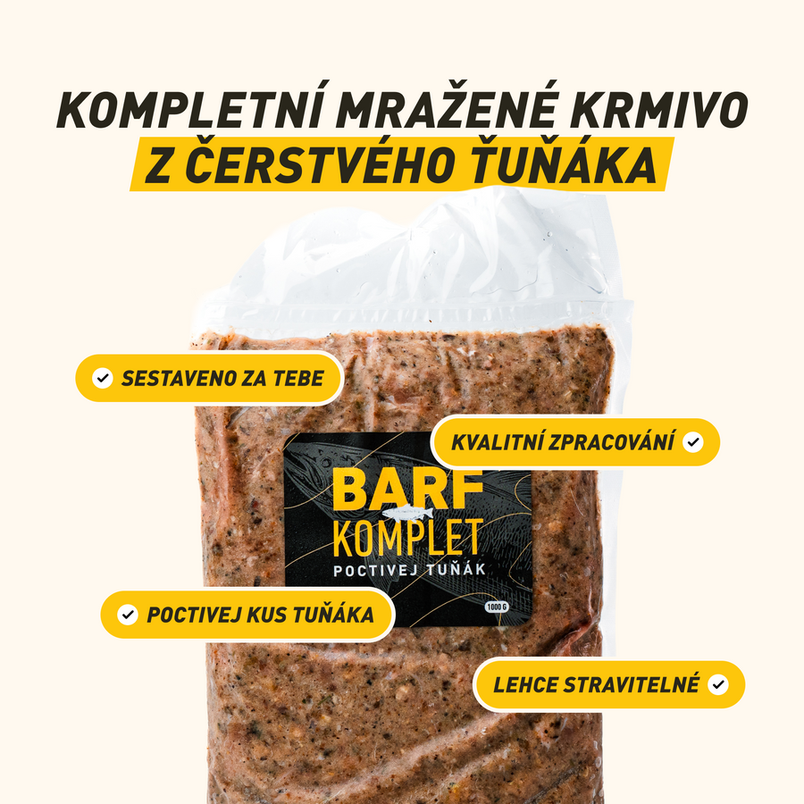 B.A.R.F. Komplet Poctivej tuňák | Kompletně sestavené mražené krmivo z čerstvého masa