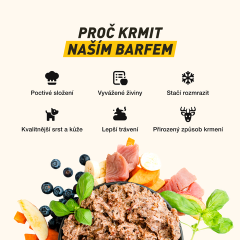 B.A.R.F. Komplet Poctivej tuňák | Kompletně sestavené mražené krmivo z čerstvého masa