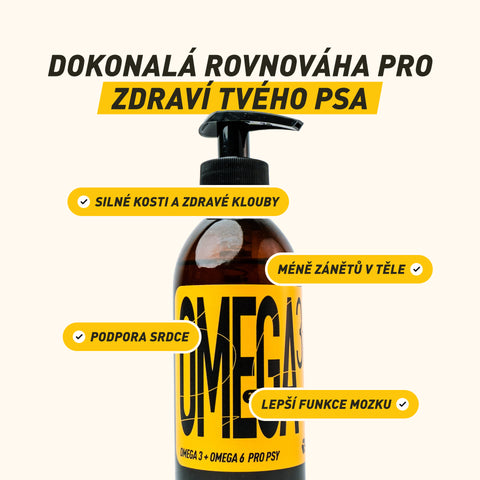 Omega 3+6 | Vyvážený mix rybích a rostlinných olejů pro silnou imunitu a hustou srst