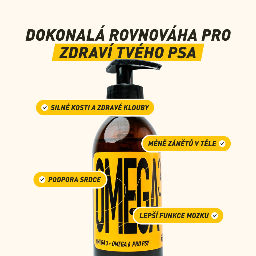 Omega 3+6 | Vyvážený mix rybích a rostlinných olejů pro silnou imunitu a hustou srst