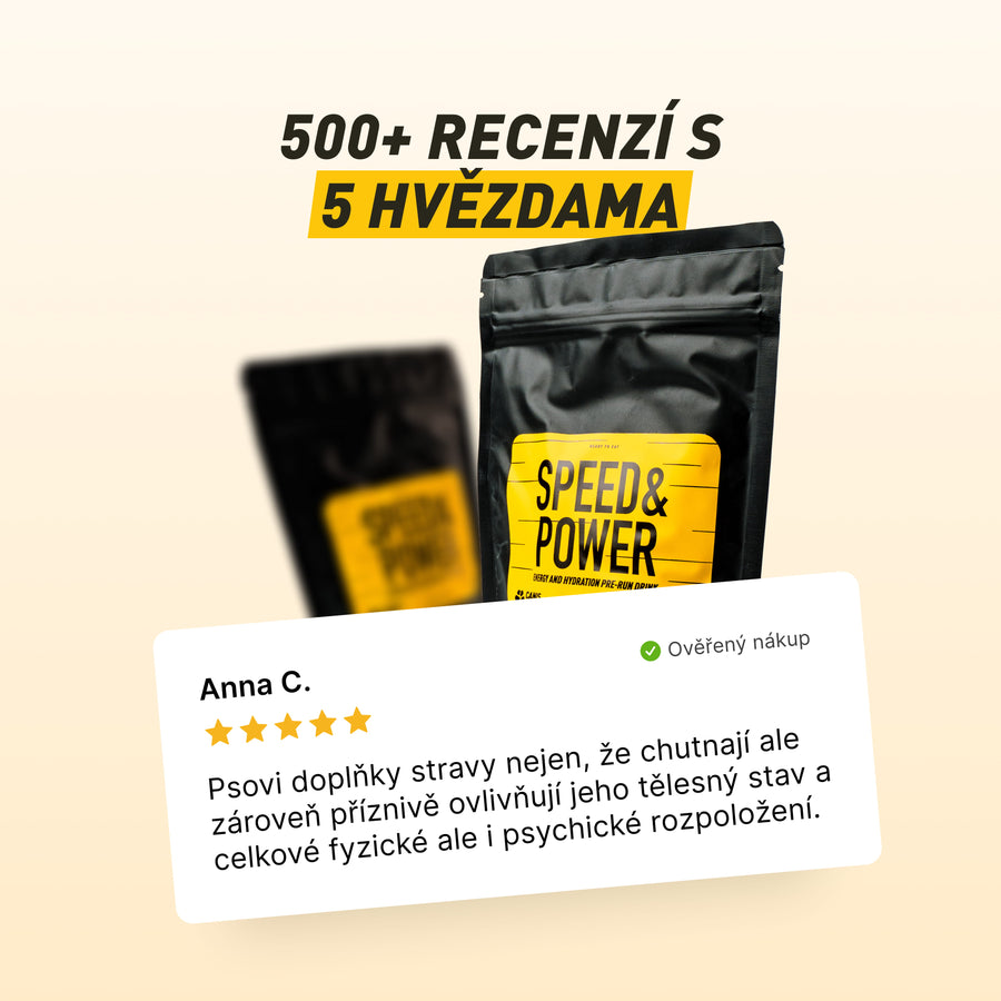 Speed & Power | Předtréninkový drink pro psy pro konstantní energii, ochranu svalů a podporu srdce i mozku